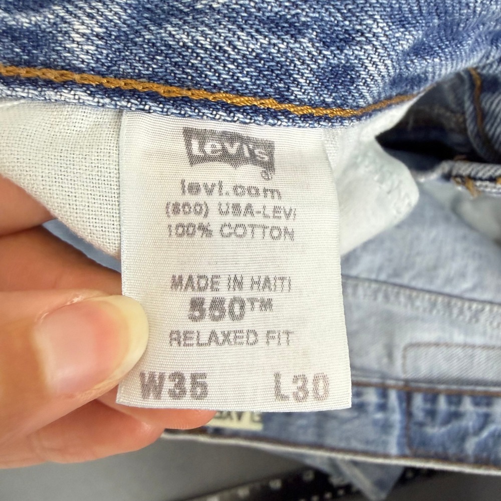 Vintage Levi's Jeans Mens 35x30 550 Relaxed Fit Light Wash Denim Tapered Leg - Picture 8 of 8